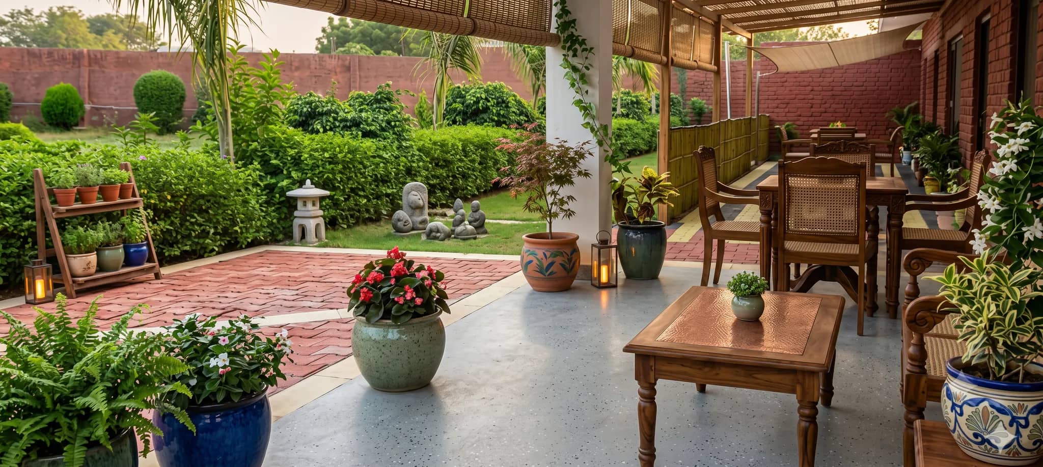 Entrance to AJ Vacation Villa with garden