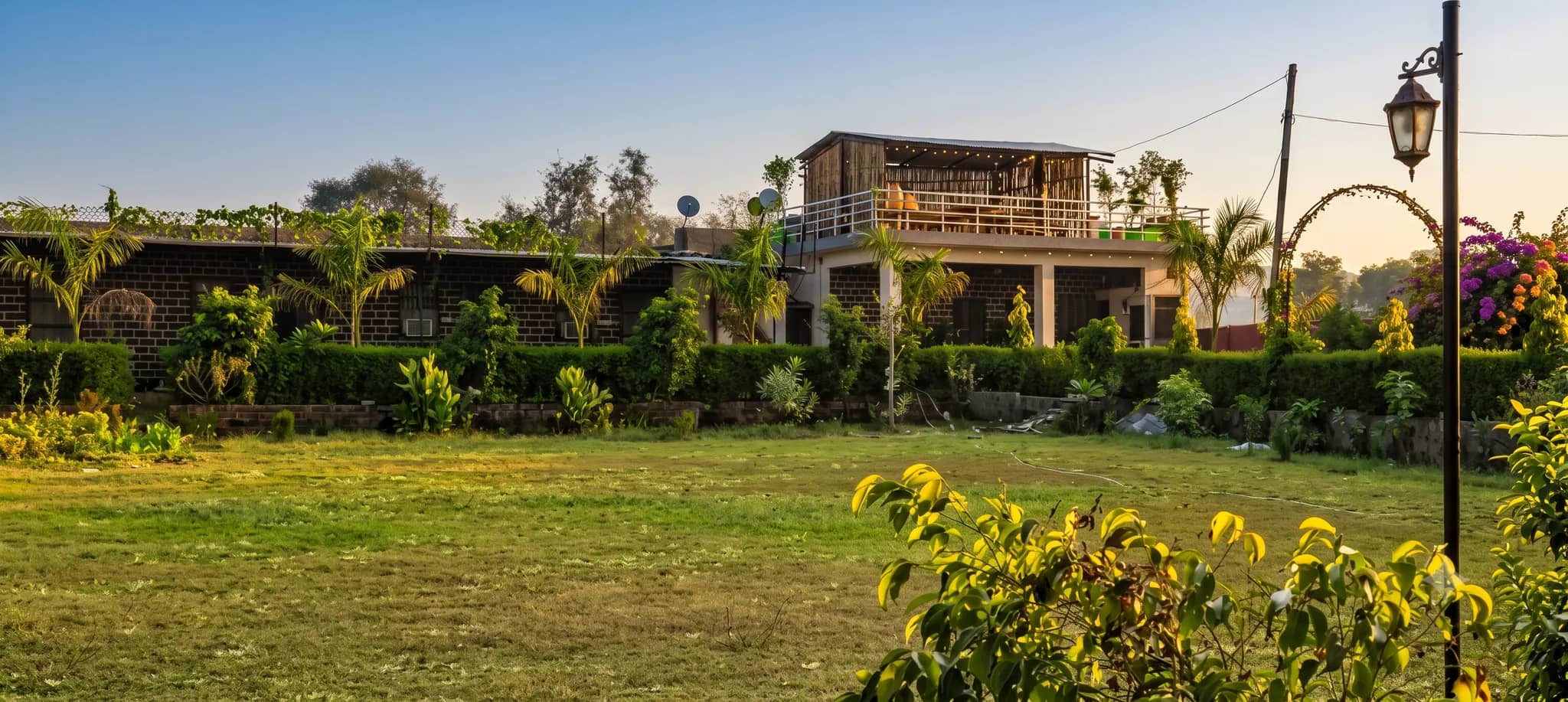 Exterior view of AJ Vacation Villa with garden
